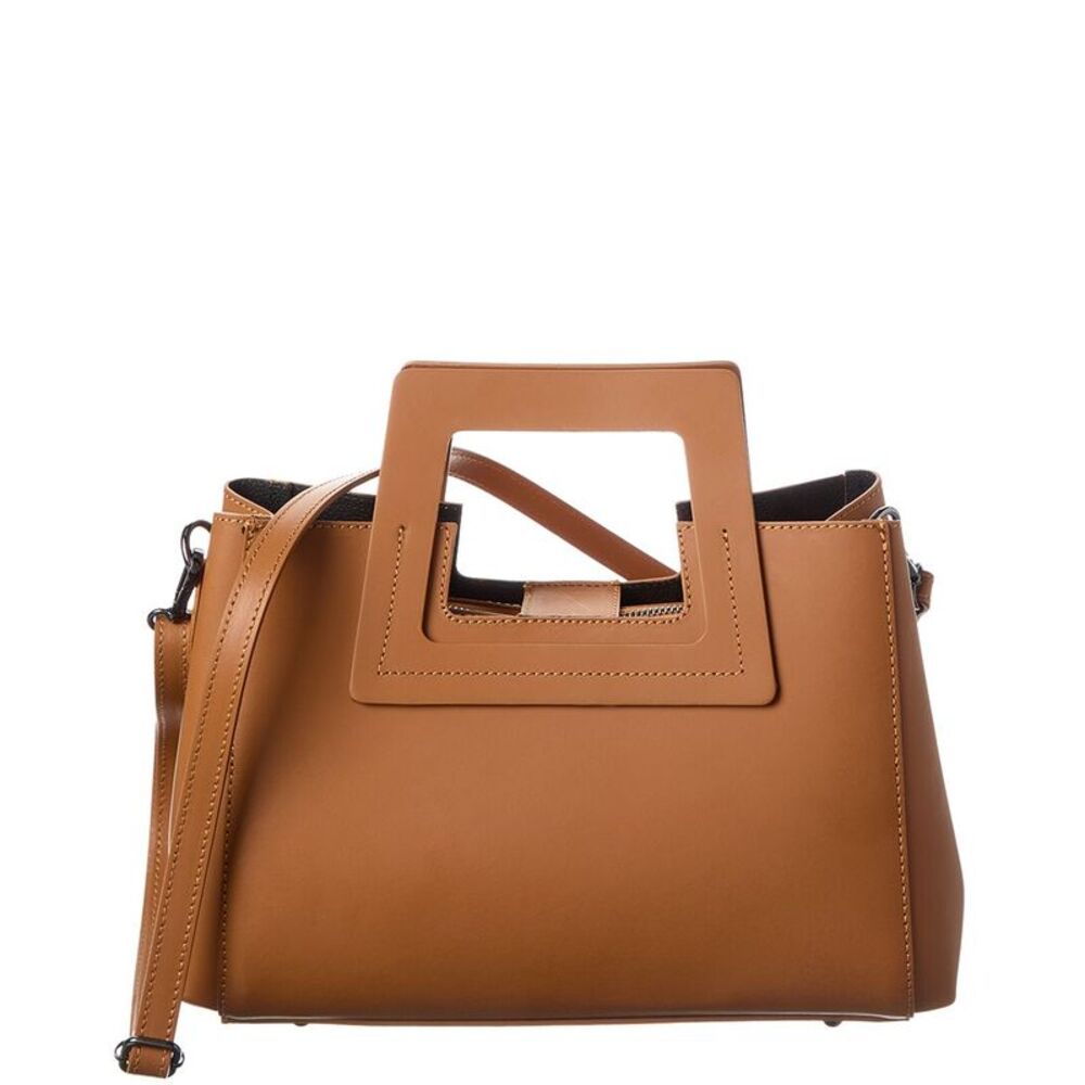 Italian Leather Top Handle Bag, Brown